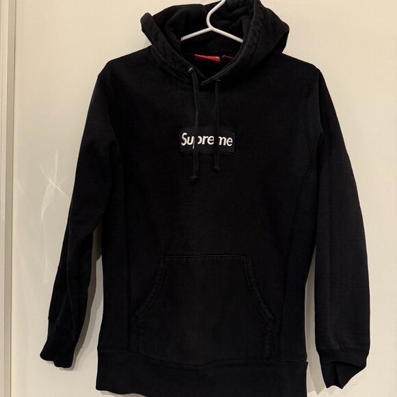 Supreme Box Logo Hooded Sweatshirt 'Super Black Dark Grey  ' - Picture 1 of 5